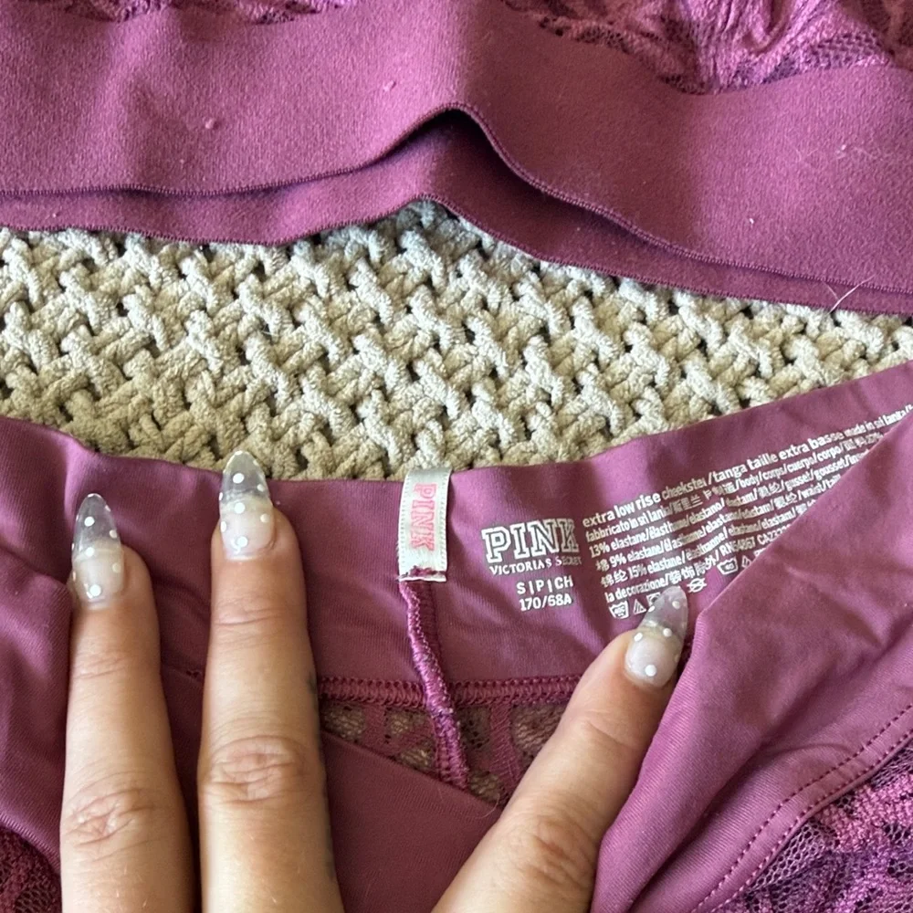 Victoria's Secret Lace Bralette and Panty Set - Deep Purple - Picture 2 of 2